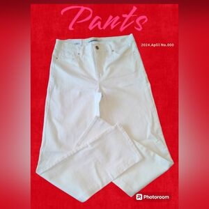 Ella Moss Ladies' White Denim Straight Leg Ankle Mid-rise Pants Size 4